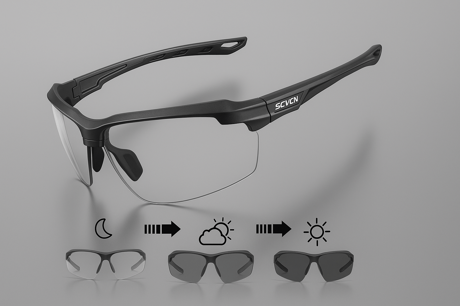Lunettes de Running Photochromiques SCVCN – UV400 pour Course & Sports Extérieurs